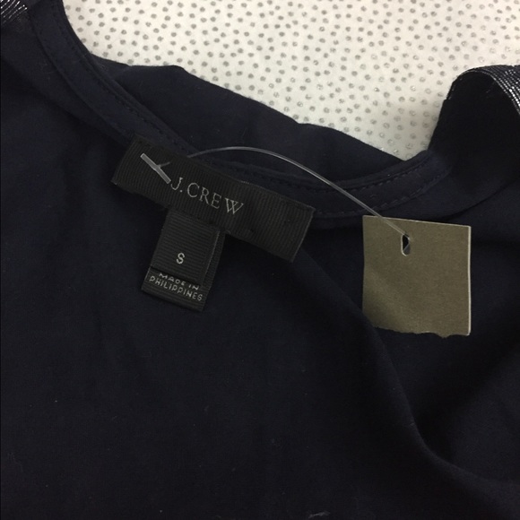 NWT J Crew Metallic Front Tank, Silver Navy, S - Picture 7 of 8